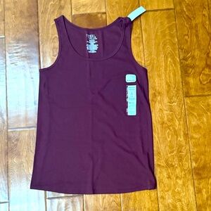 NWT Size Small Maternity time and Tru Maroon Tank Top